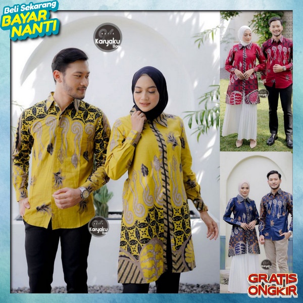 Tunik Sarimbit Kopelan Pesta Kondangan Thunik Dan Kemeja Terbaru Baju Atsan Couple Terbaru Tunic Kem