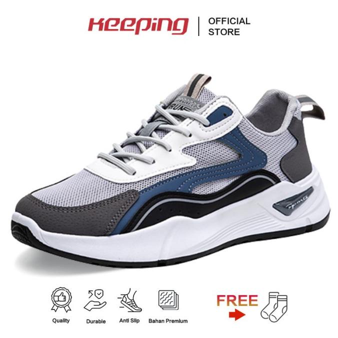 Keeping Sepatu Sneakers Pria Sepatu Cowok Sepatu Olahraga Lari KSR705