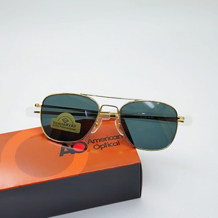 Greenwoods Kacamata Aviator Grade Original American Optical Lensa Kaca