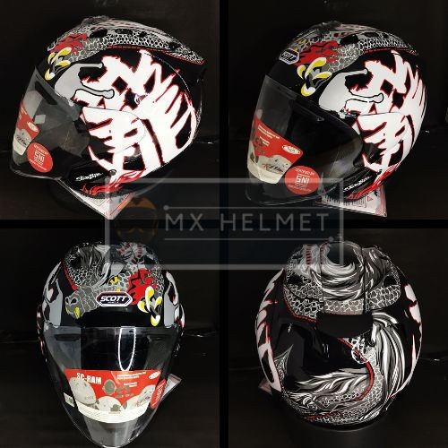 Helm Scott Ram 4/ R5 Helm Half Face + Free Stiker / Helm Half Face / S