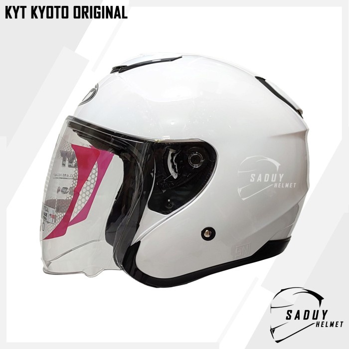 Kyt Kyoto Solid White / Putih Original - Helm Half Face Kyt Kyoto