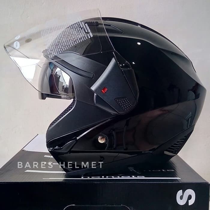 Helm Zeus 611 Zs611 Black Glossy Half Face