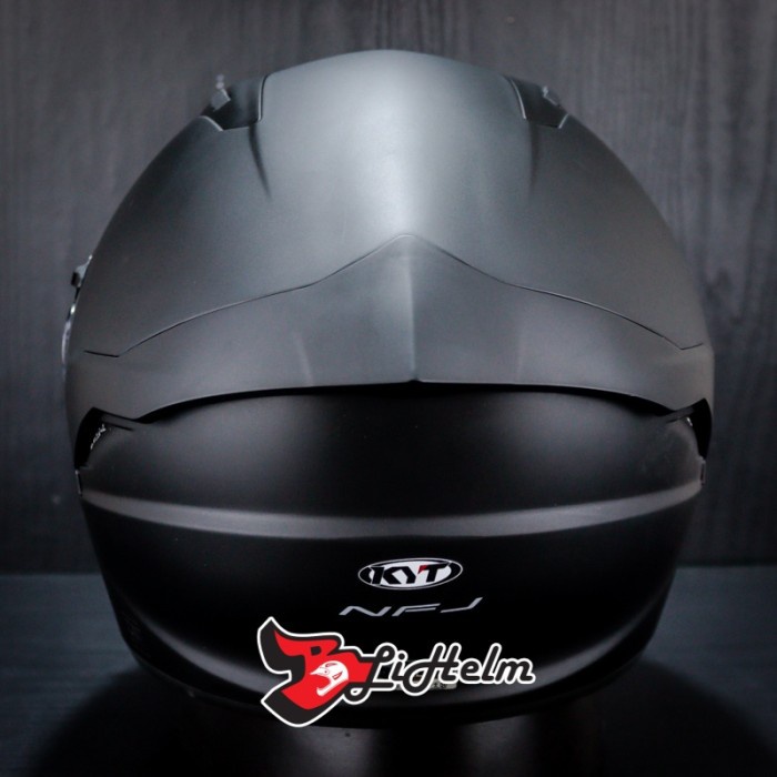 Helm Kyt Nfj Solid Plain Matt Black - Helm Half Face Double Visor