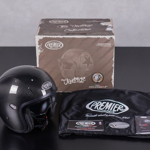 Glintz Premier Vintage Evo Carbon Helm Half Face