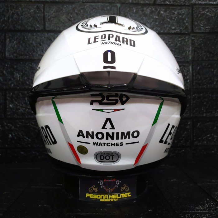 Helm Rsv Sv300 Stiker Leopard , White Paket Ganteng