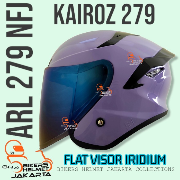 Paket Ganteng Helm Arl Tt Course Solid Purple Lylac Half Face