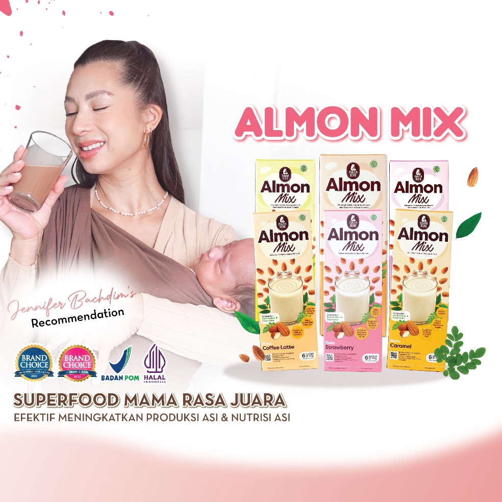 ロ MamaBear Almon Mix Susu Almond Milk + Katuk ASI Booster mama Bear ↕