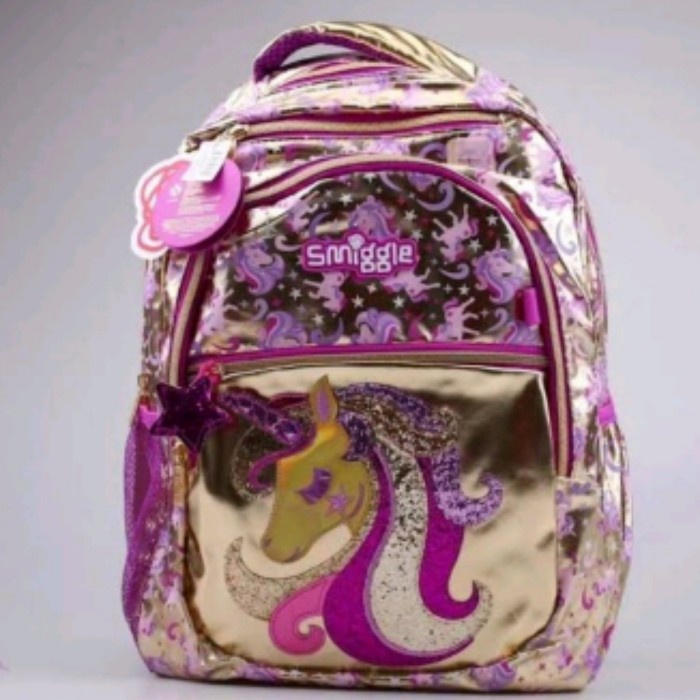 ✿KOP✿ Tas Smiggle Unicorn Gold/ Tas Ransel Anak/ School Bag Smiggle/Ori DISKON