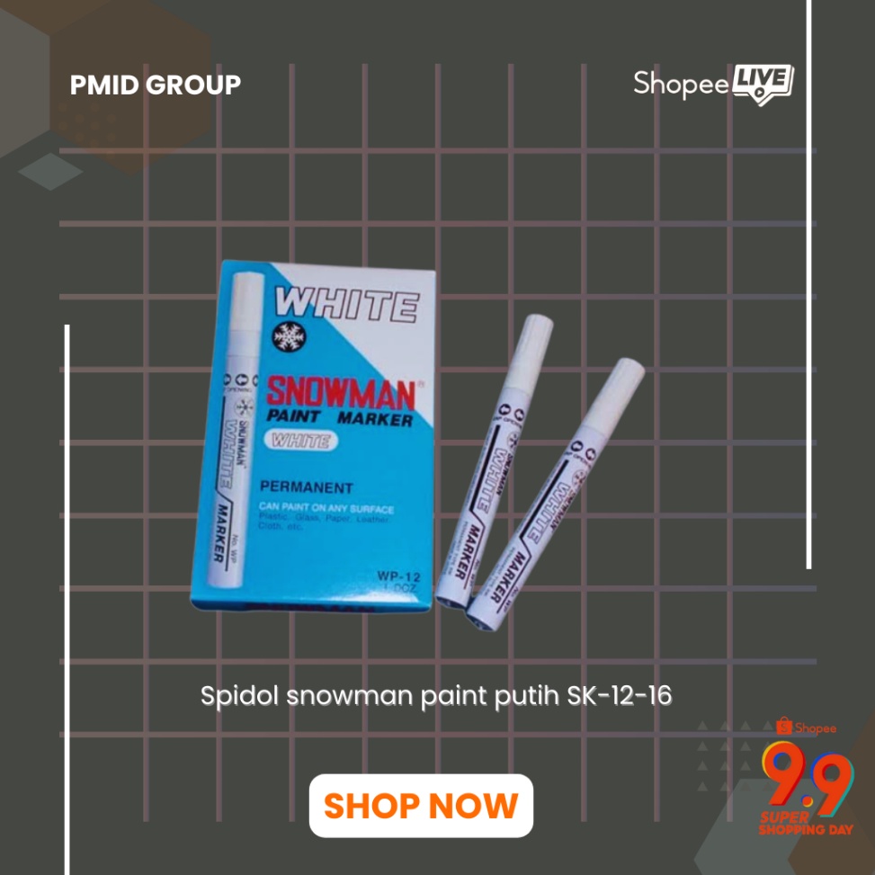 

Kilat Hemat spidol snowman paint putih SK-12-16
