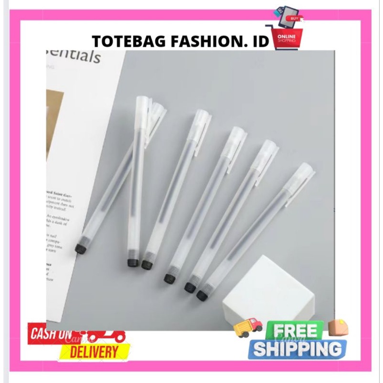 

✌ TTS ✌ COD - SMS P-004 - S5753 Pulpen Gel 0.5 mm Bolpoin pena Pulpen tinta gel cair pena Transparan Gel