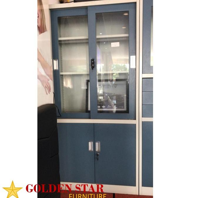 

best produk] Lemari Arsip Besi Sliding Kaca Plat / File Cabinet Buku