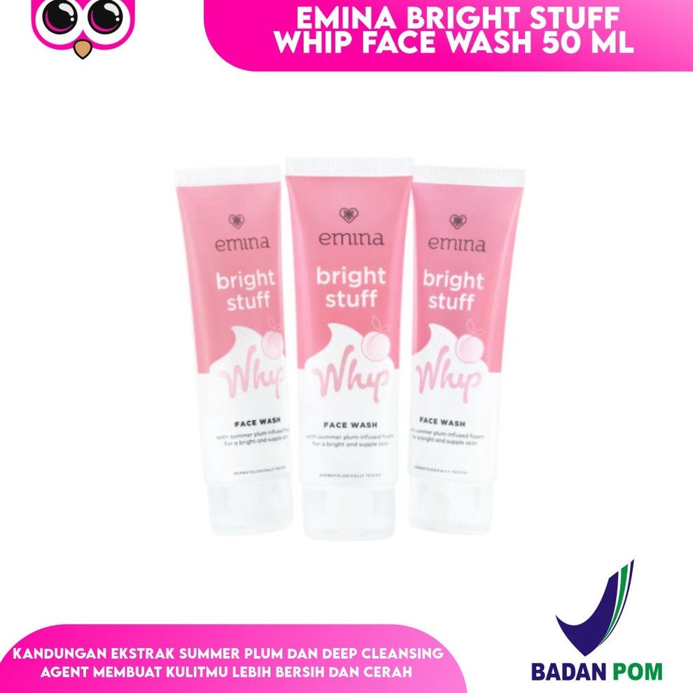 New Arrivals [ Whip Fw ] Emina Bright Stuff Whip Face Wash 50 Ml / Facial Wash / Sabun Wajah Nyp