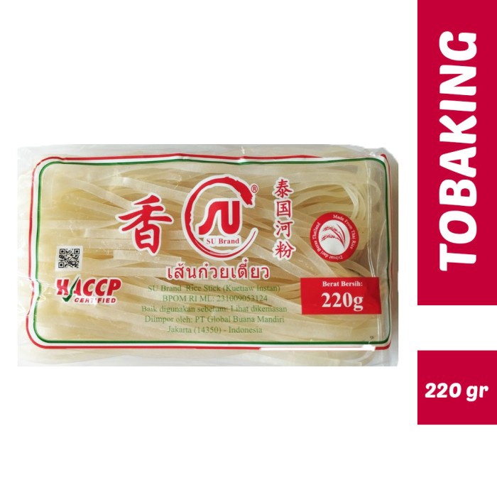 

VLHG8691 Kwetiau kering SU brand 220 gr / mie kwetiaw / kwetiaw kering Thailand