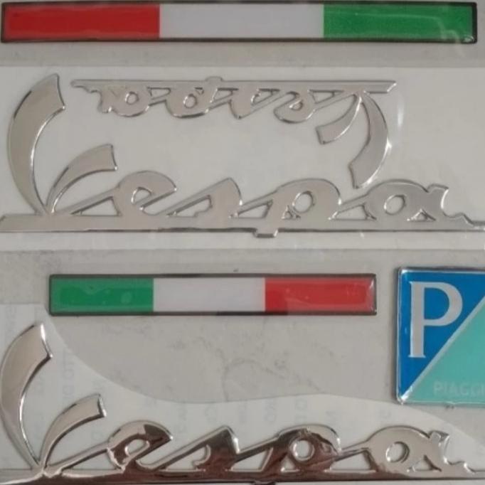 ><><><] Emblem tulisan vespa buat motor uwinfly T3 exotix aksesoris motor Bf