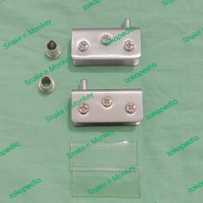 Ready oke] Engsel Jepit Kaca Stainless 10 - 12 mm / Engsel Pivot Lemari Kaca
