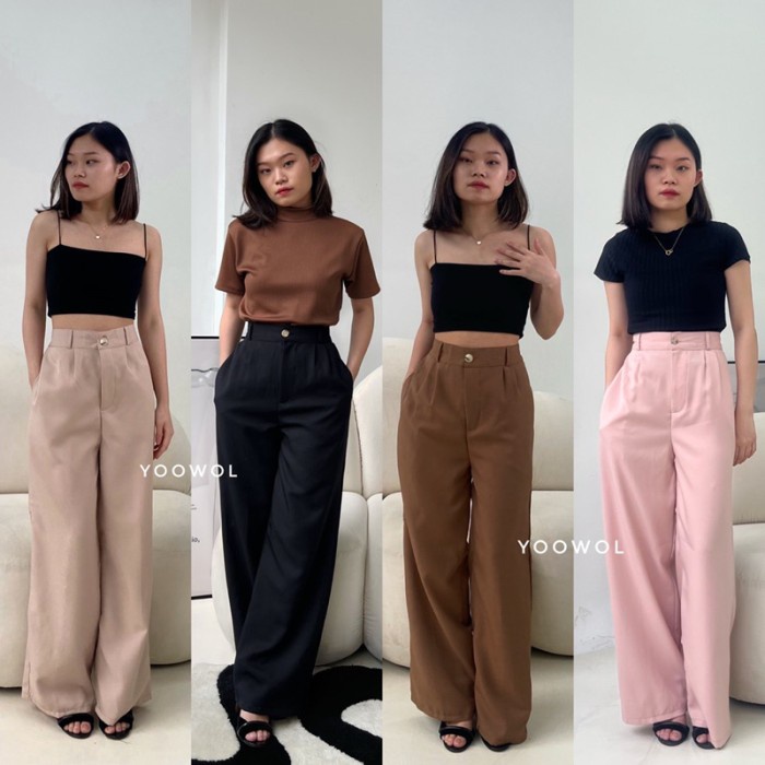 Keira Pants/Kulot Wanita Panjang Murah/Kulot Loose Pants Highwaist/ Ku
