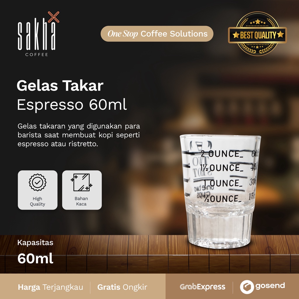 

Gelas Takar Kopi Ukur Espresso Coffee Measuring Cup One Shot Kaca 60ml