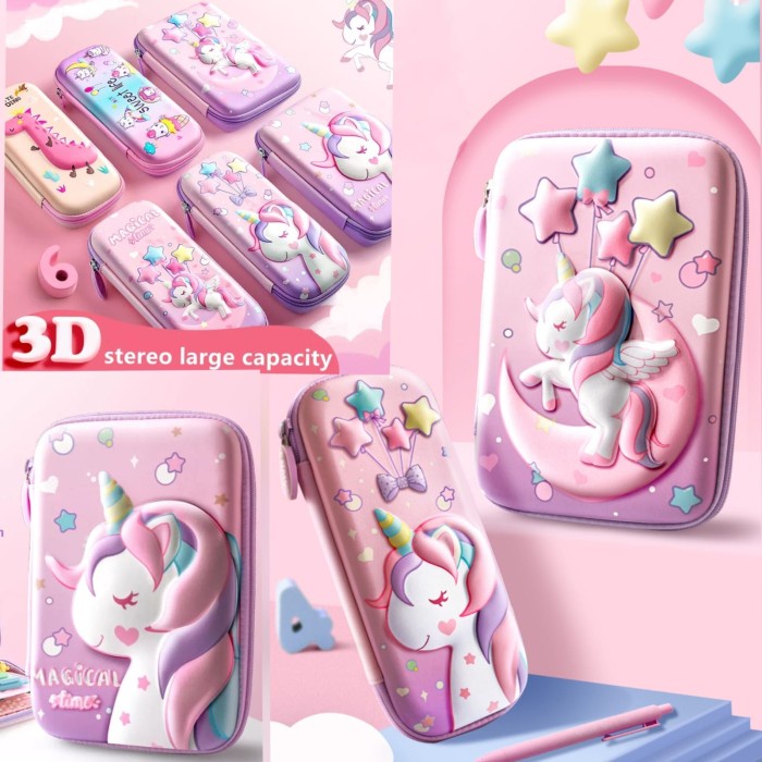 

3D Kotak Pensil Motif Timbul Tempat Pensil Karakter Anak Tempat Pinsil