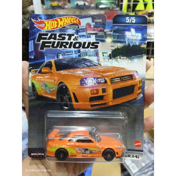 Hot wheels Fast Furious Nisssan Skyline GT-R R34 Orange Jeruk