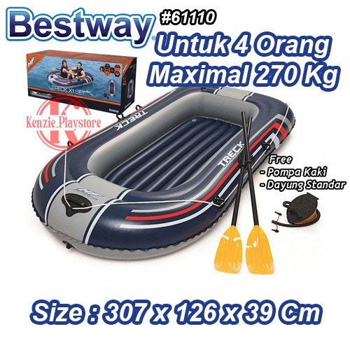 Perahu Karet Bestway 61110 Hydro- Force Treck X3 Set Boat Terbaru