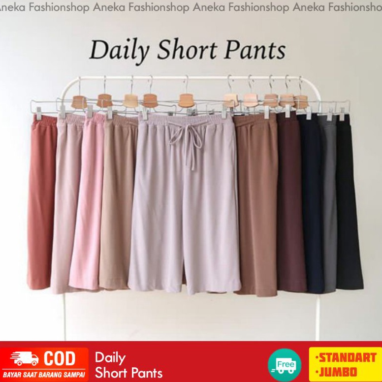 NWSS5421  SHORT PANTS // CELANA PENDEK WANITA KULOT RAYON PREMIUM 7/8 STANDART ~ JUMBO // DIJAMIN AD
