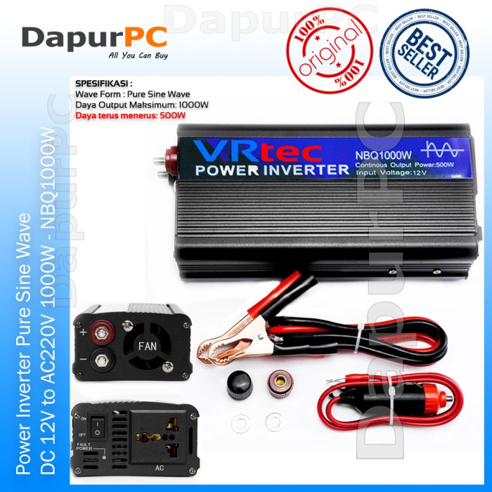 Power Inverter Mobil 1000W DC 12V to AC220V NBQ1000W terlaris