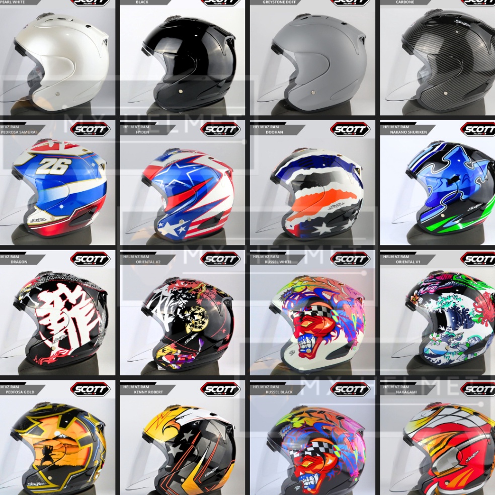 REKOMENDASI HELM SCOTT VZRAM / R5 / RAM 4 / HELM HALF FACE + FREE STIKER SCOTT VZRAM / TSR R5 BEST S