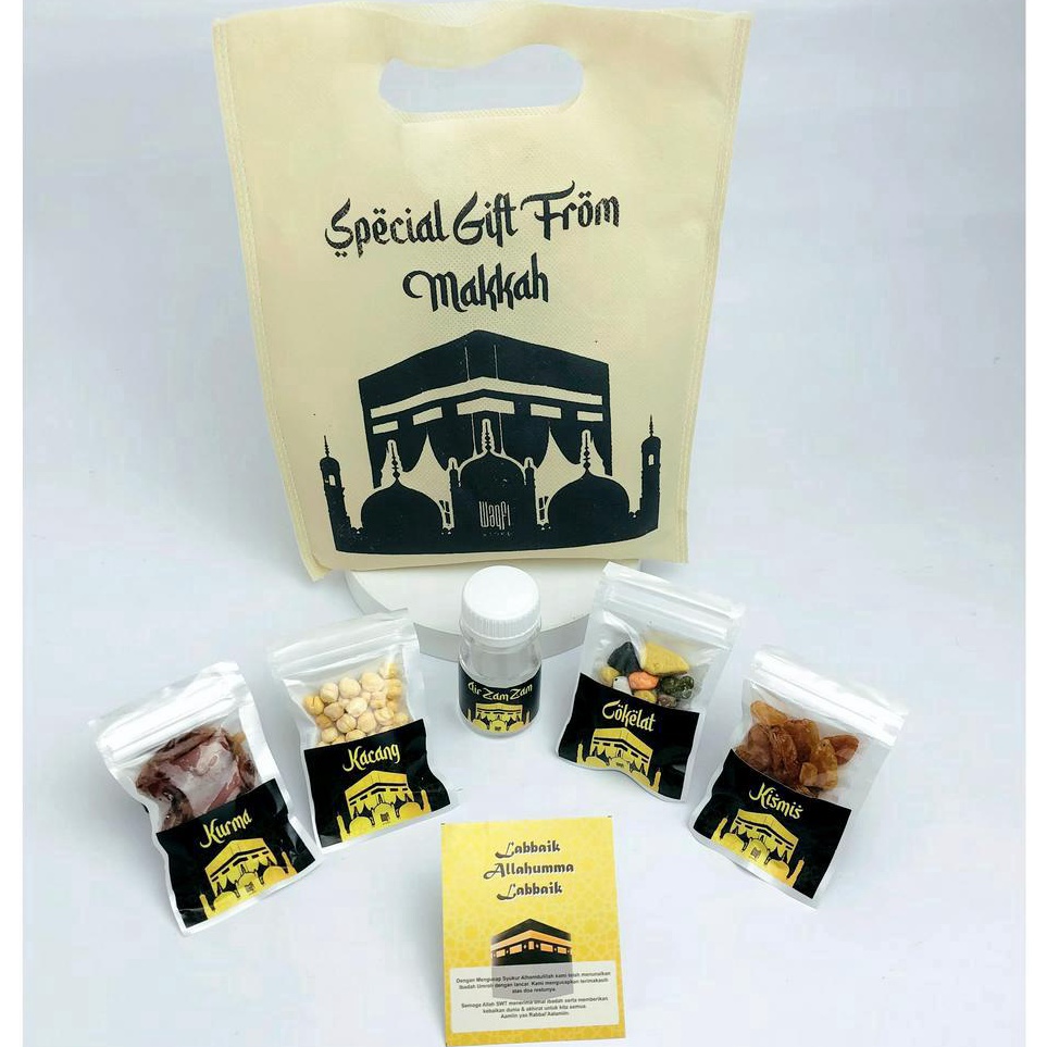 

DDFZ1293 Souvenir Snack Umroh Kemasan Tas Mekkah by Waqfi Store. Wangi Timur Tengah, Bentuk Kemasan Unik