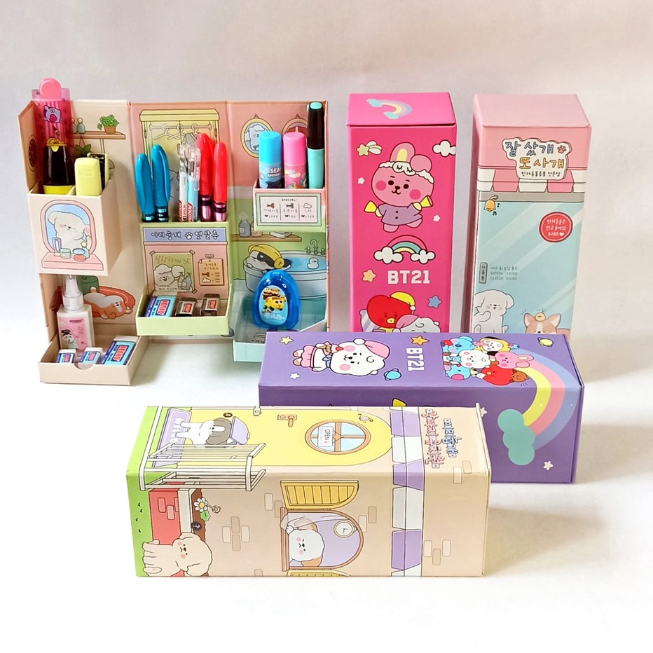 

STR513 BOS Kotak Pensil Karton Rak Berdiri Tingkat/Pencil Case/Pencil Box ||