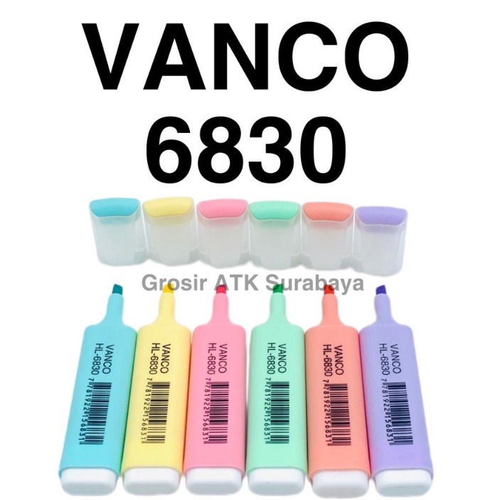 

4.4 Flash Sale ( Dapat 6 Pcs ) Stabilo Highlighter Set Vanco Warna Pastel HL-515