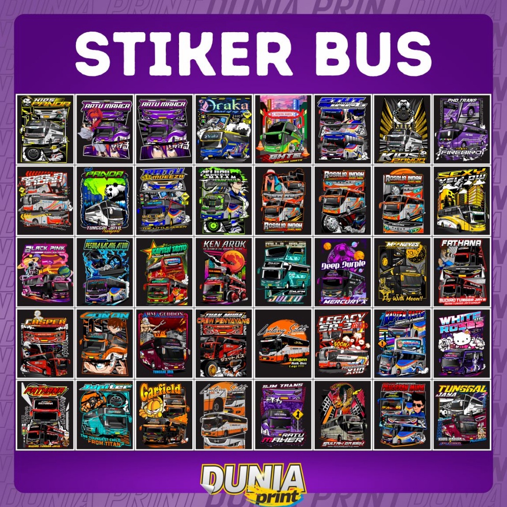 

YPKK7393 CETAK PAKET 20 STICKER BUS MANIA ( FREE STICKER )