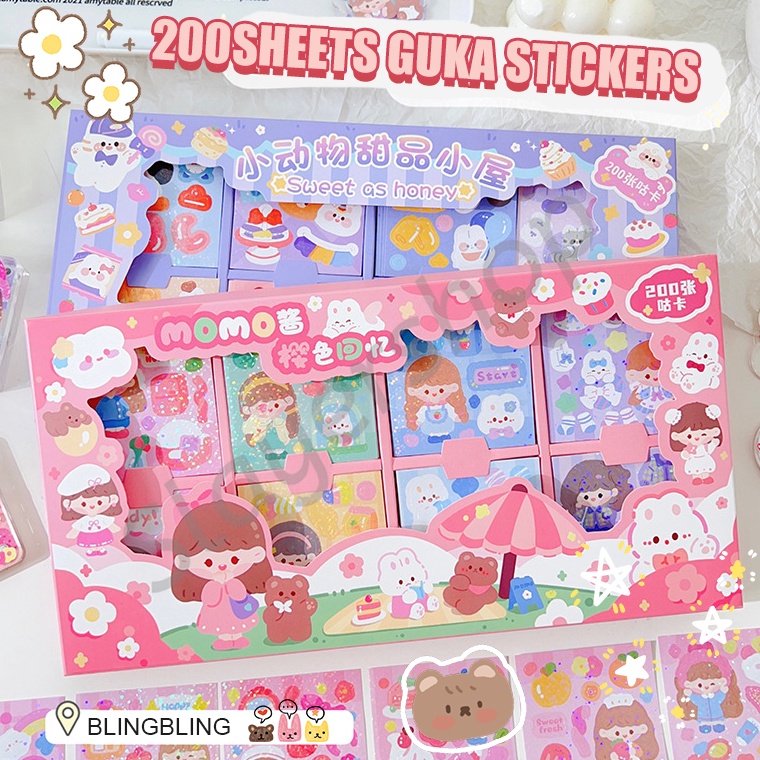 

BWFK1917 Stiker Box Momo 1 Box isi 100 Lembar Sticker Glitter