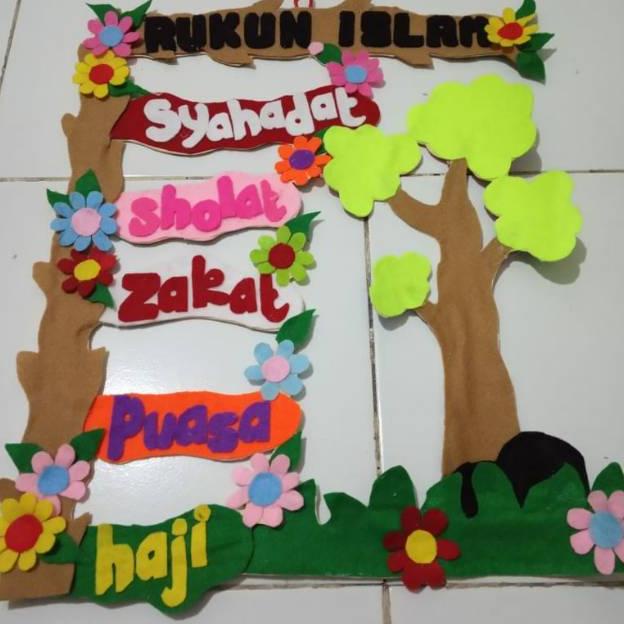 Rukun islam dekorasi dinding kerajinan flanel