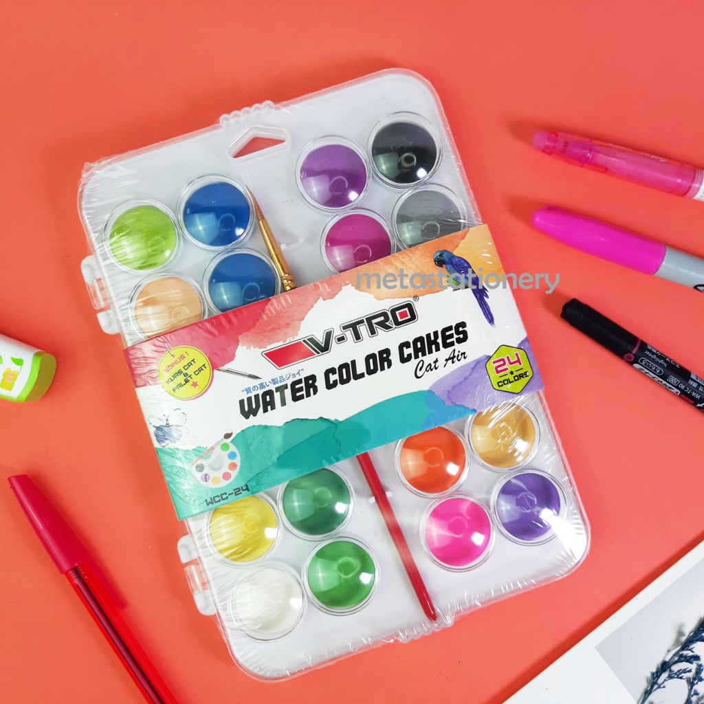 

Cat Air Watercolor Cakes 24 Warna Vitro (Free Kuas)