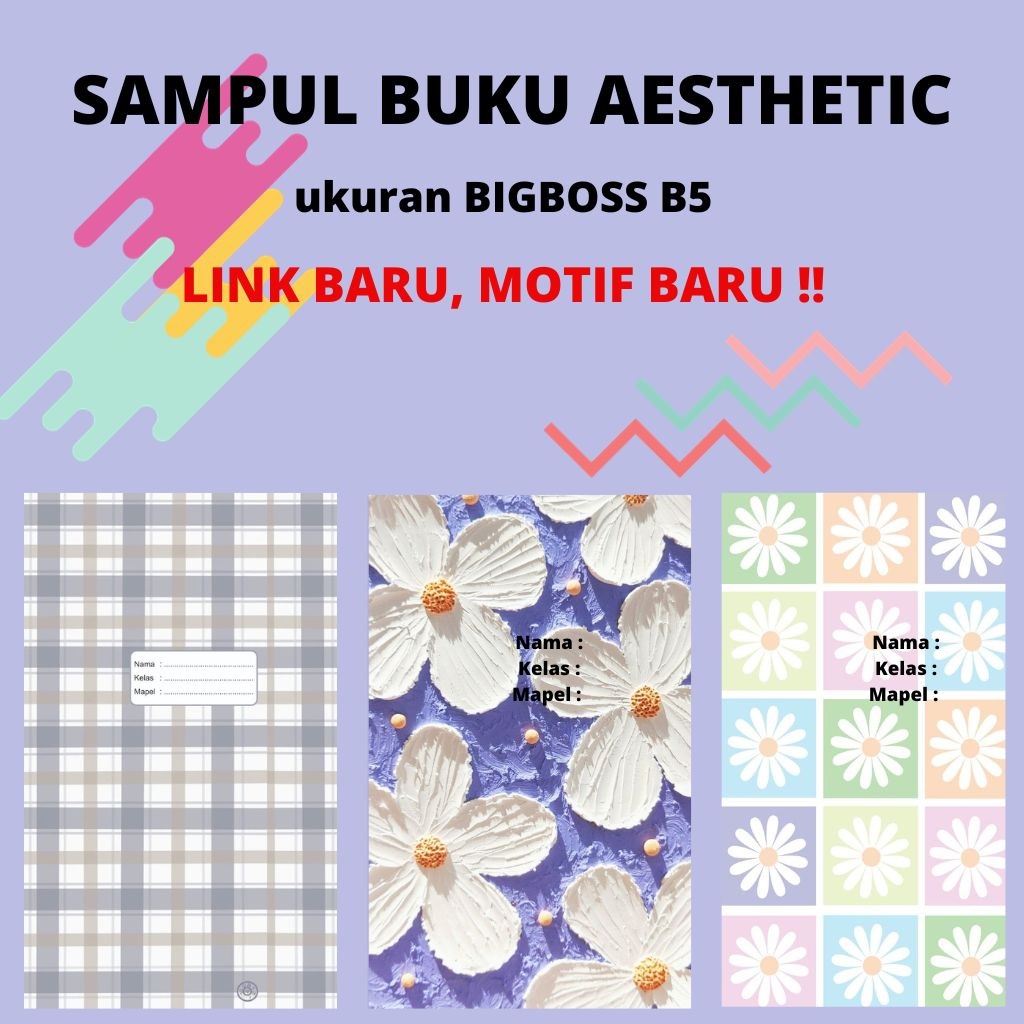 

[TERMURAH] LINK BARU !! 10 PCS Sampul Buku Aesthetic UKURAN B5 dan A5