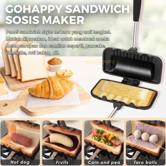 Multimurah Cetakan Waffle Model Hotdog Gohappy Sandwich Sosis Maker Storemeghannathalia