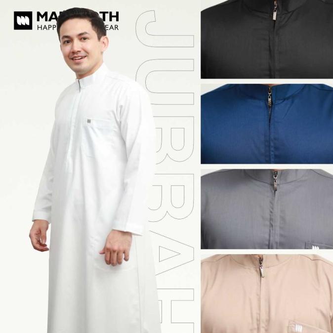 Jubah Mabsooth / Pakaian Gamis Muslim Pria Lengan Panjang Ritsleting