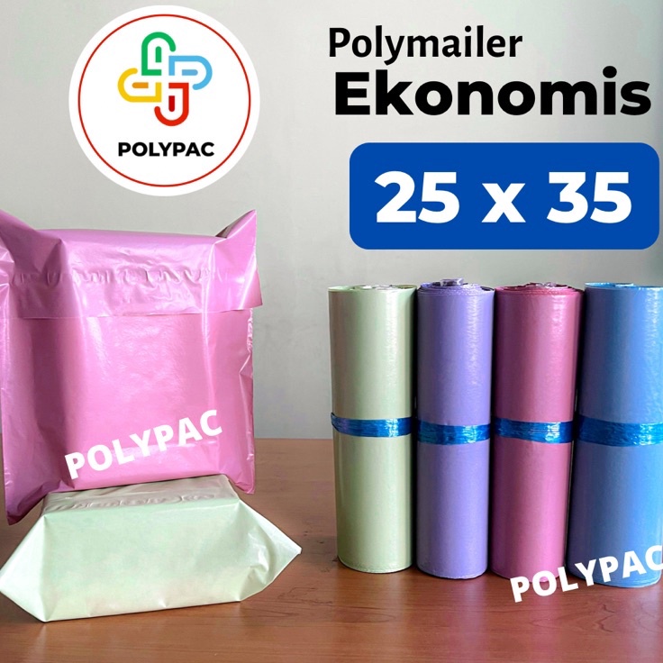 

Hemat Banget Polymailer Warna Ekonomis [25x35] isi 100 pcs - Polymailer Lem Warna Pastel