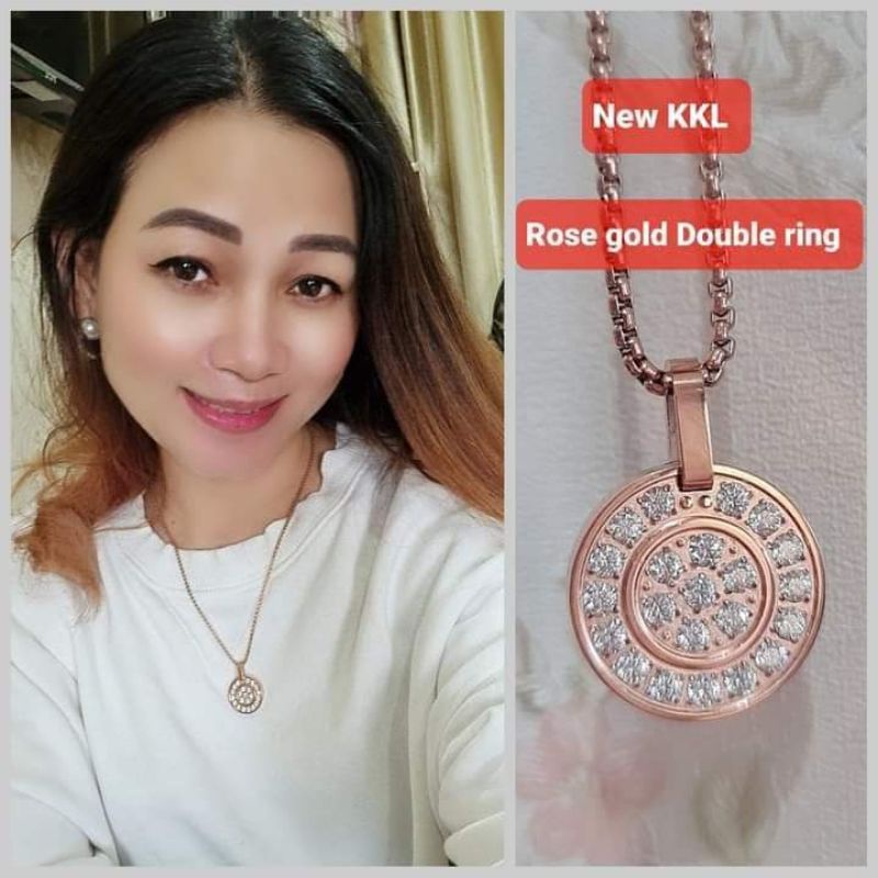 KK LIFORCE Rose Gold Double Ring Kalung Kesehatan Anti Radiasi KK Liforce Original Promo KK Indonesia