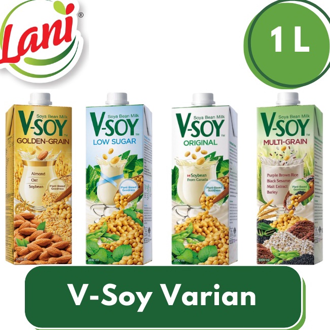 

PWPC4847 Vsoy Original / Multi Grain / Low Sugar / Golden Grain 1L | Susu Kedelai V-Soy
