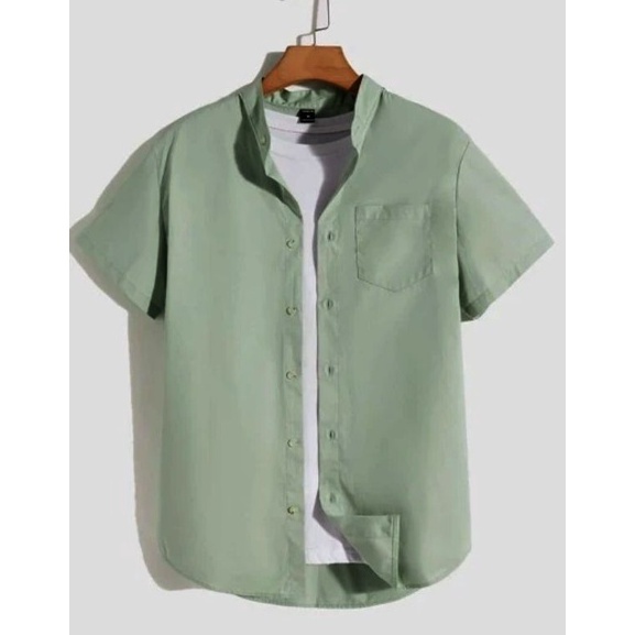 YQYQ4365  kemeja anak warna sage green kemeja anak warna hijau sage kemeja anak laki laki warna sage