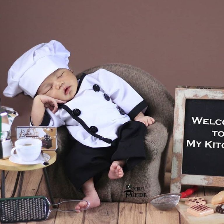 TLPP3312  Baju Koki Chef Anak Laki Laki Kostum Foto Bayi Newborn Photoshoot