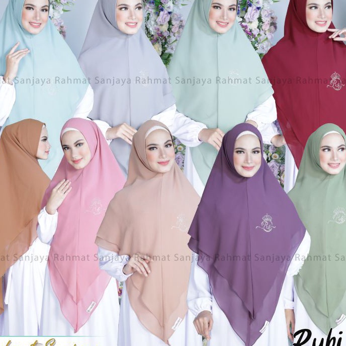(S➤7 O> TERBARU..KHIMAR 2 LAYAR JUMBO MODEL MUTIARA SAWAROSKY RAHMAT SANJAYA KHIMAR  2 LAYAR JUMBO B