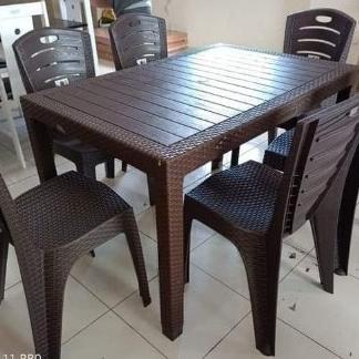 >>>>>] Set Meja Makan Rotan Olymplast 4 kursi/ 6 Kursi