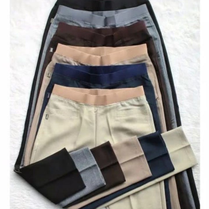 RSXH5698 TEBUS MURAH  Celana kantor wanita pinggang karet kain import premium