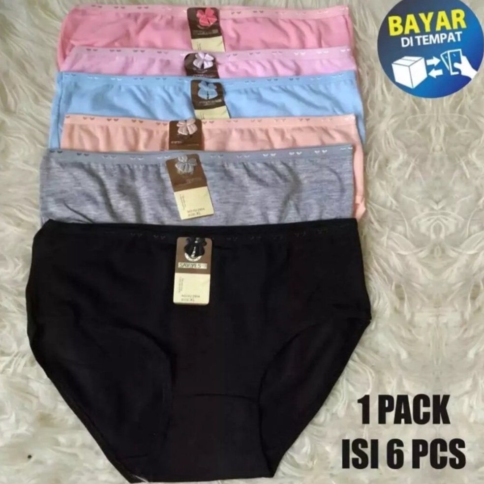 Max Sale3j3Ix {PROMO MURAH} 6 PCS CELANA DALAM WANITA DEWASA SAY YES 2904 LIST LOVE PREMIUM QUALITY