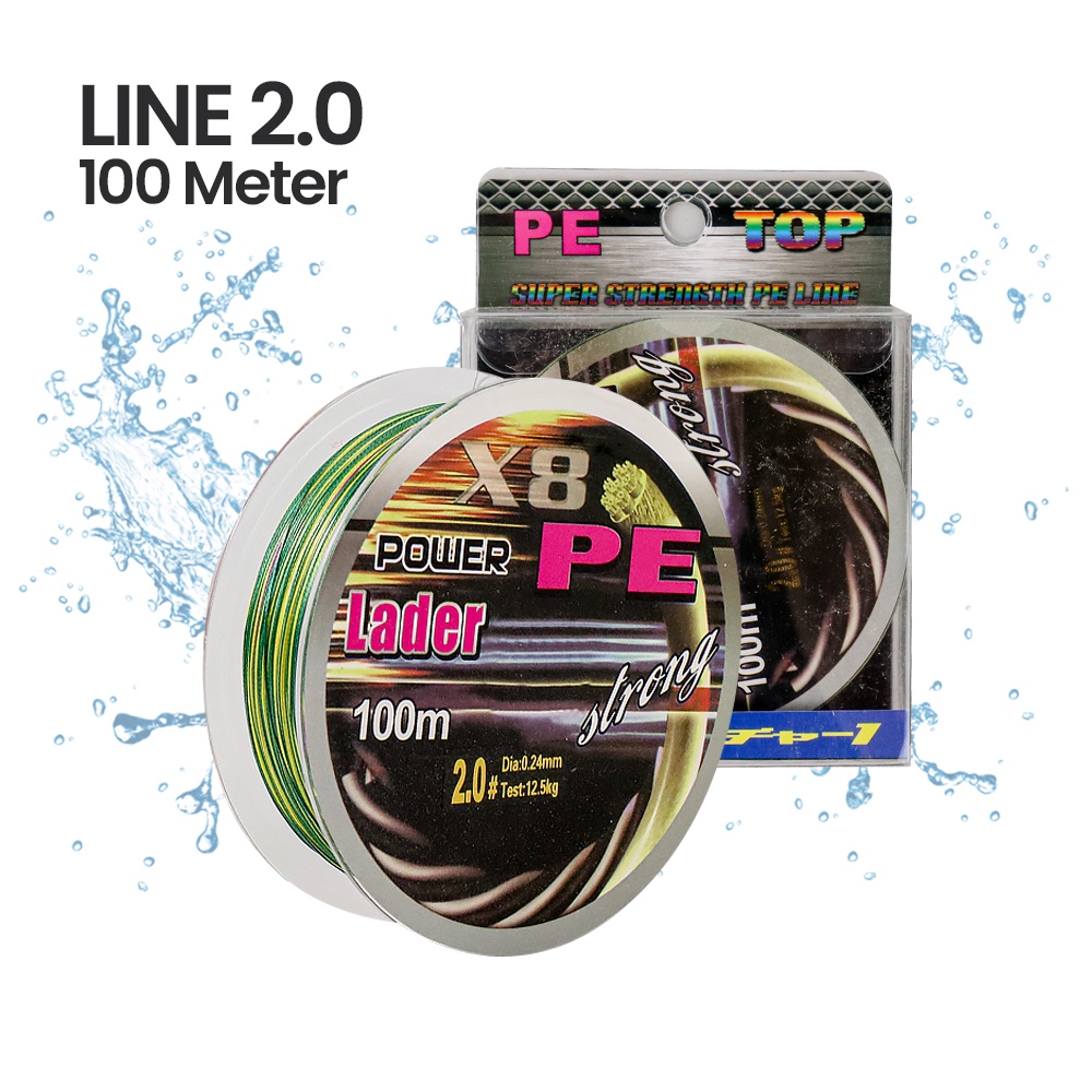 Senar Pancing Benang Tali Pancing Super PE 8 Braid Line 100M 2.0