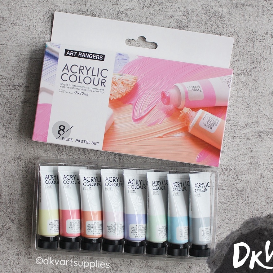 

[D14✯) Art Ranger Rangers Pastel Metallic Acrylic Paint / Cat Akrilik set 8x22ml.!
