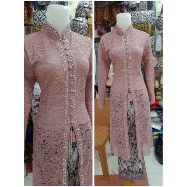 izj03 (BAYAR DITEMPAT)KEBAYA IBU BESAN By CANTIQA KEBAYA BROKAT MIX PAYET MUTIARA/SETELAN IBU BESAN/