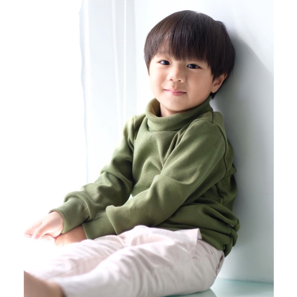 Special Price.. Baju Turtleneck Rajut kids korea style kaos anak polos lengan panjang leher tinggi  